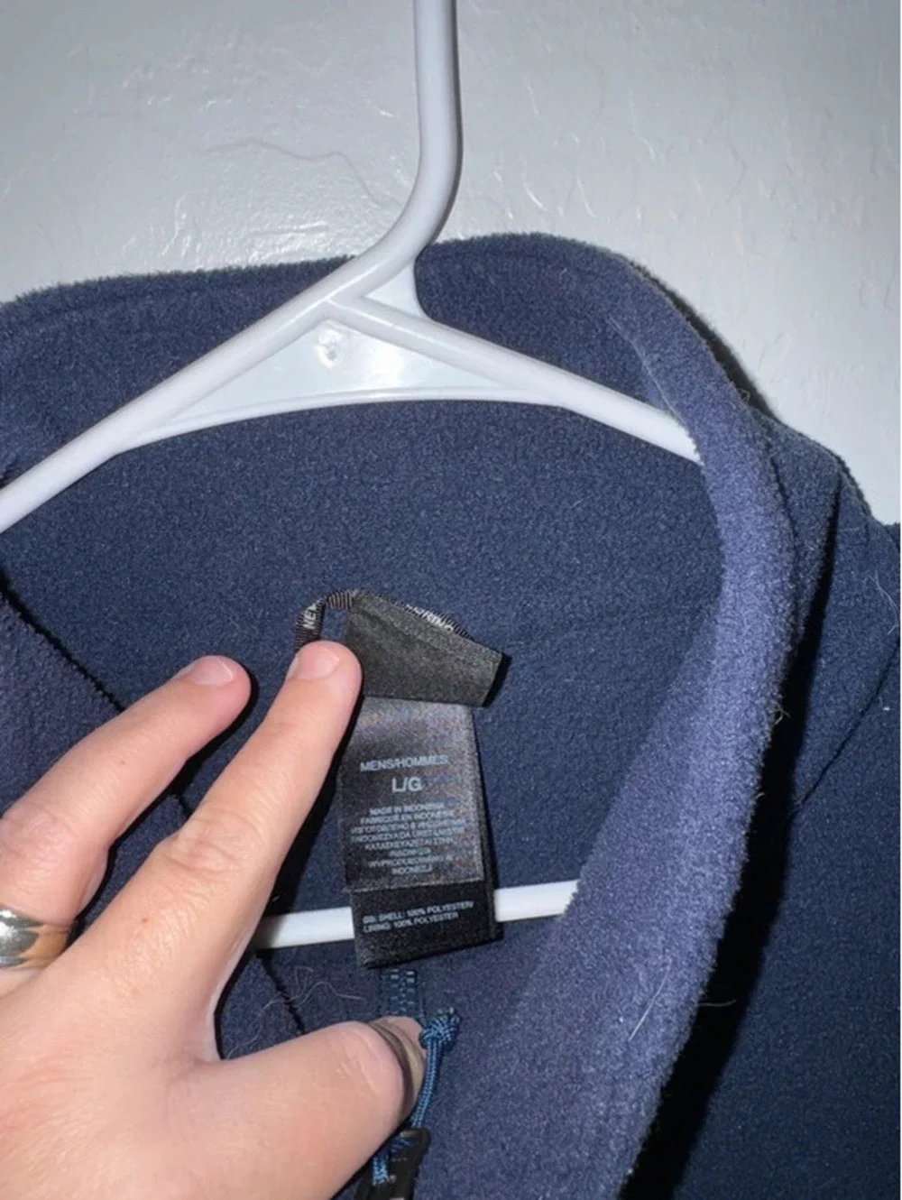 The North Face Jacket Mens Size Large Blue Full Zip Fleece Mock Neck